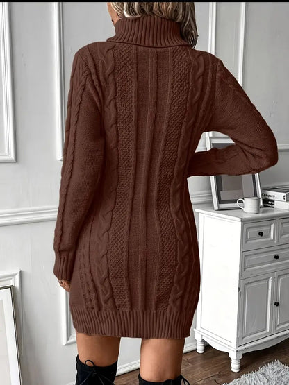 Robe pull en tricot torsadé pour femme élégante