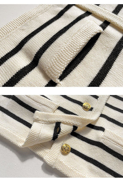 Pull tricoté rayé confortable pour les superpositions d'automne