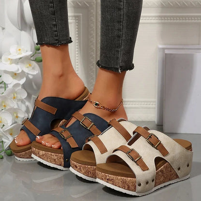 Sandales compensées orthopédiques pour un maintien confortable