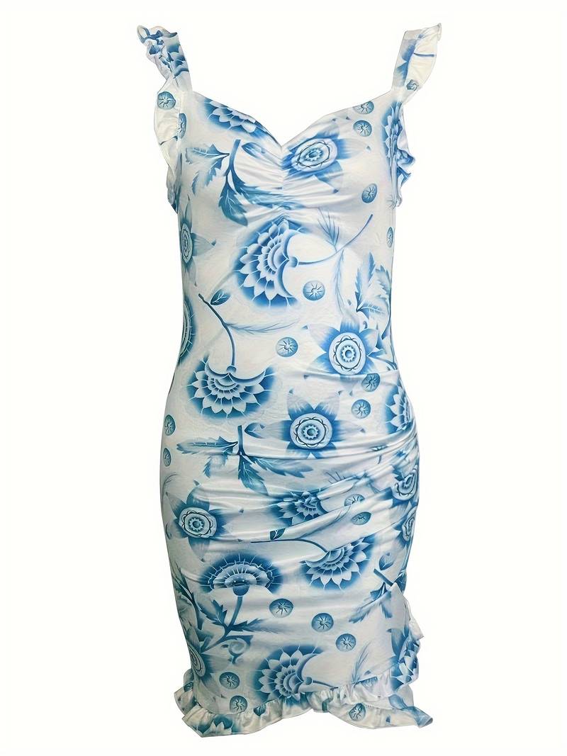 Pauline Laurent® | Mini robe à ourlet volant floral