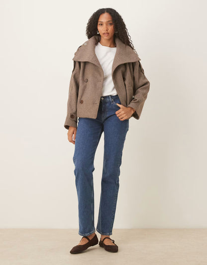 Manteau Péplum en Laine Chic d'Automne