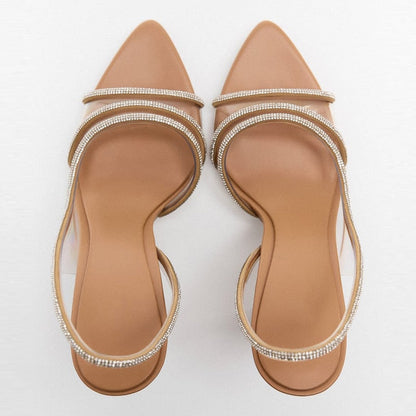 Sandales à talons hauts pour femmes avec bride arrière et bout pointu
