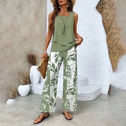 Ensemble de deux pièces avec haut et pantalon assortis