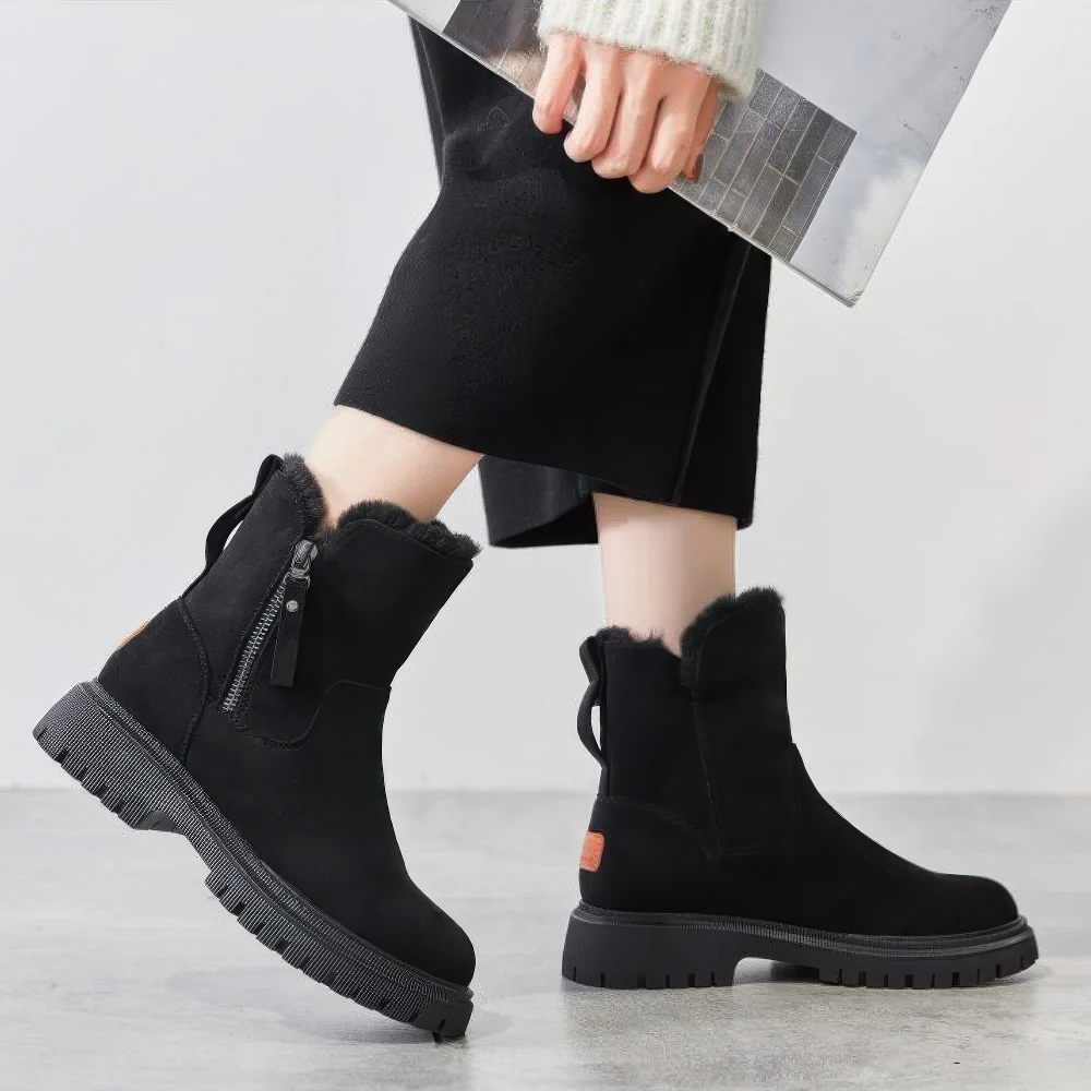 Bottes D'Hiver Chaudes Douillettes Avec Fermeture Éclair Pour Femmes