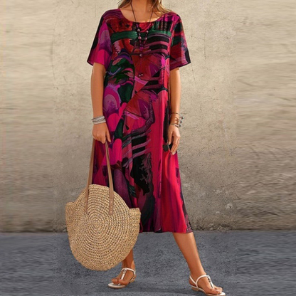 Yovi | Robe midi à imprimé artistique