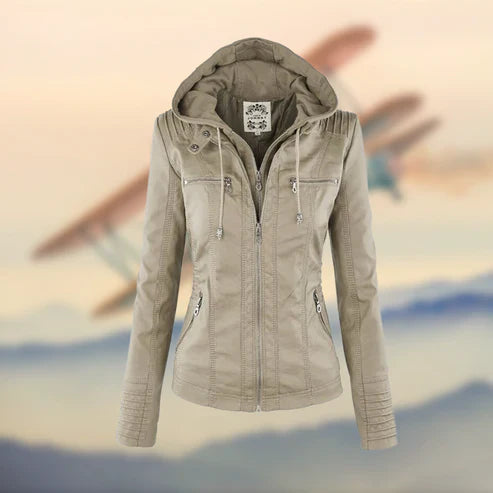 Ramia™ | Veste en Cuir à Capuche