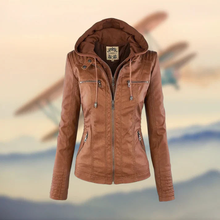 Ramia™ | Veste en Cuir à Capuche