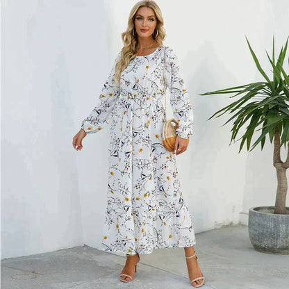 Pauline Laurent® | Robe florale à la mode avec encolure ronde