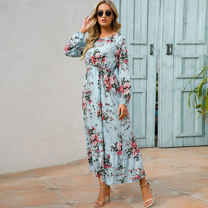 Pauline Laurent® | Robe florale à la mode avec encolure ronde