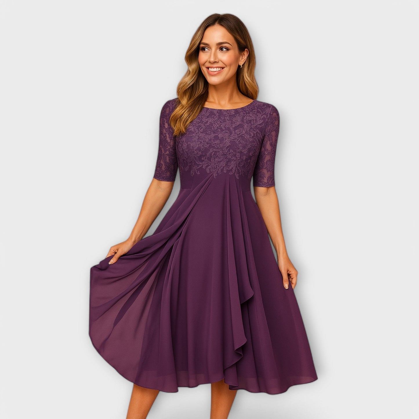 Élodie™ | Élégante Robe pour Invité de Mariage