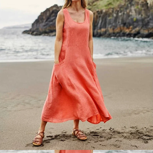 Naysi™ | Robe Élégante en Lin et Coton