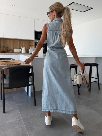 Louisa | Robe Maxi en Denim