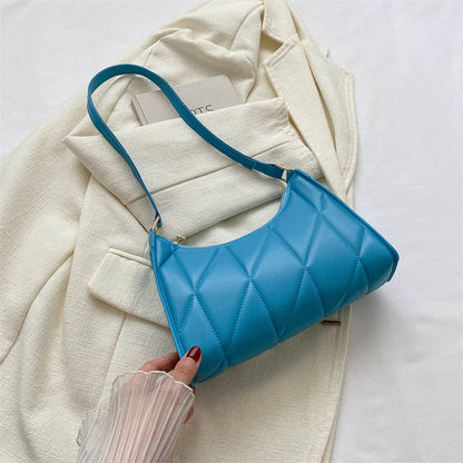 Sac baguette en cuir matelassé