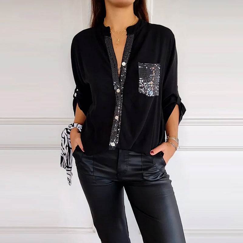 Chemise Décontracté En Paillettes