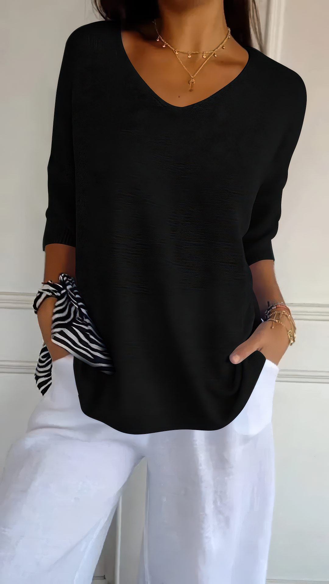 Anna | Top en tricot à col en V