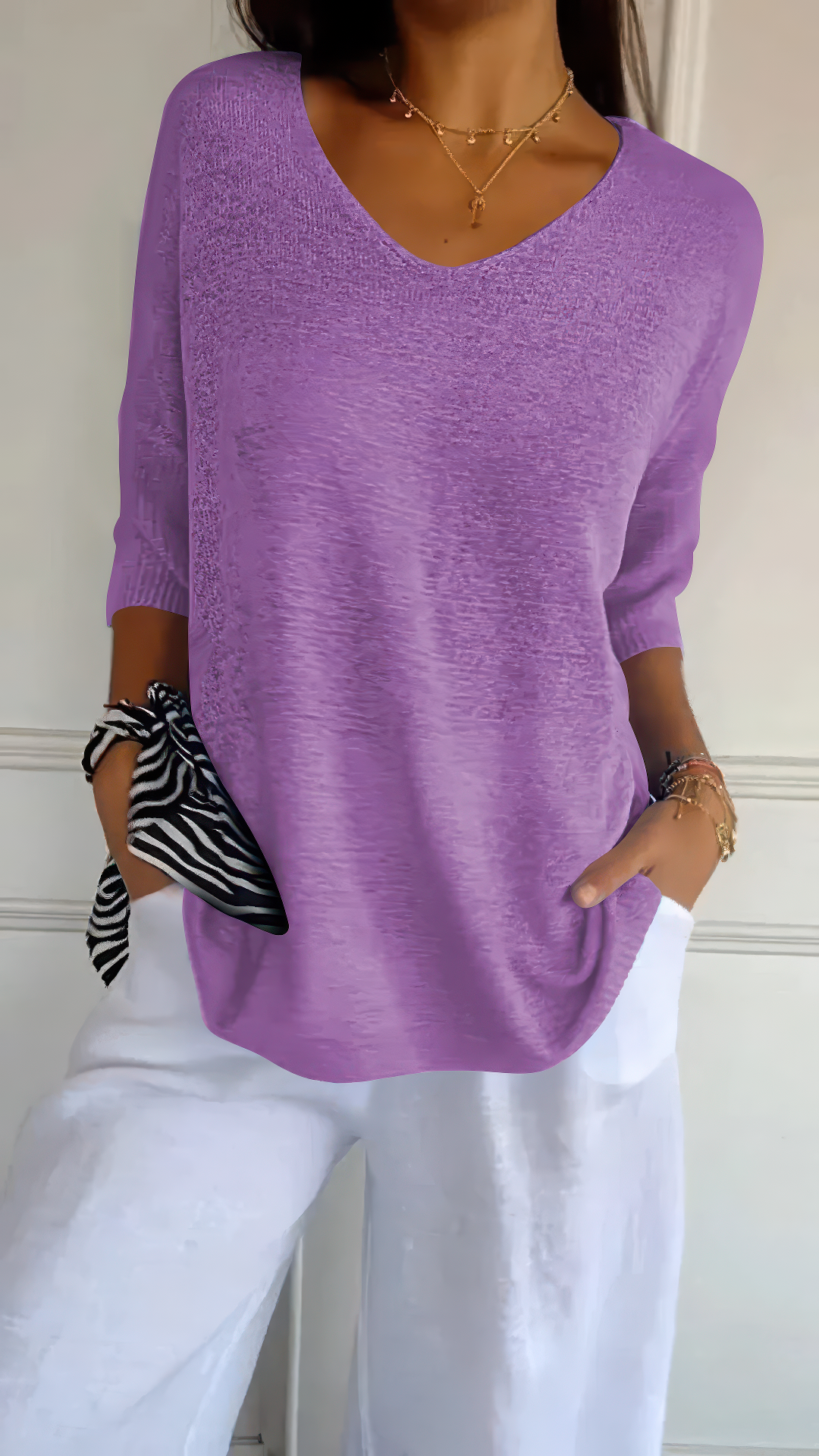 Anna | Top en tricot à col en V