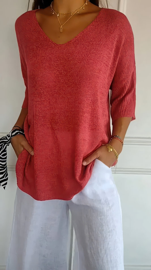 Anna | Top en tricot à col en V