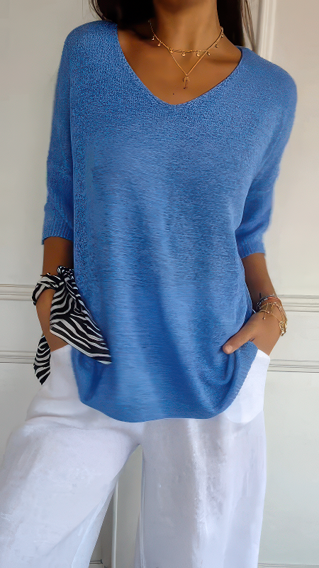 Anna | Top en tricot à col en V