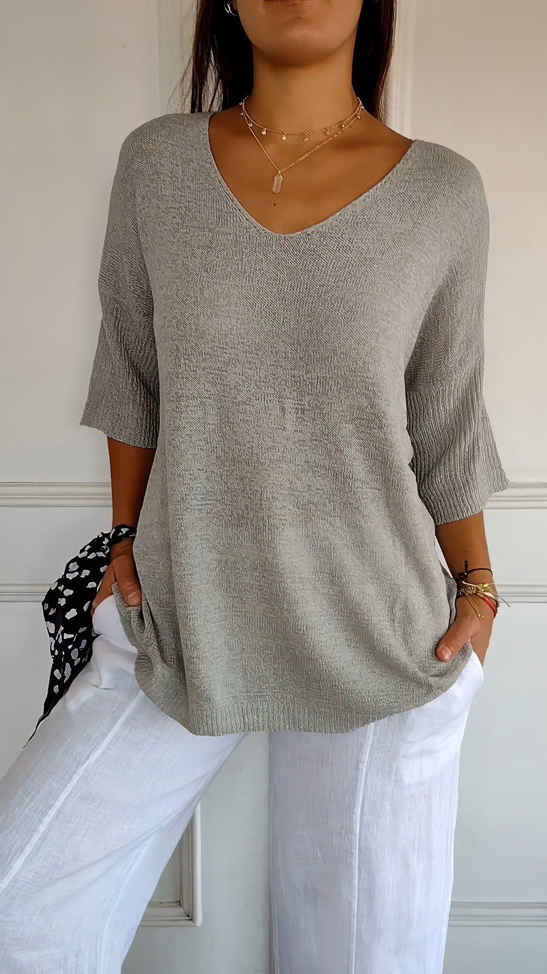 Anna | Top en tricot à col en V