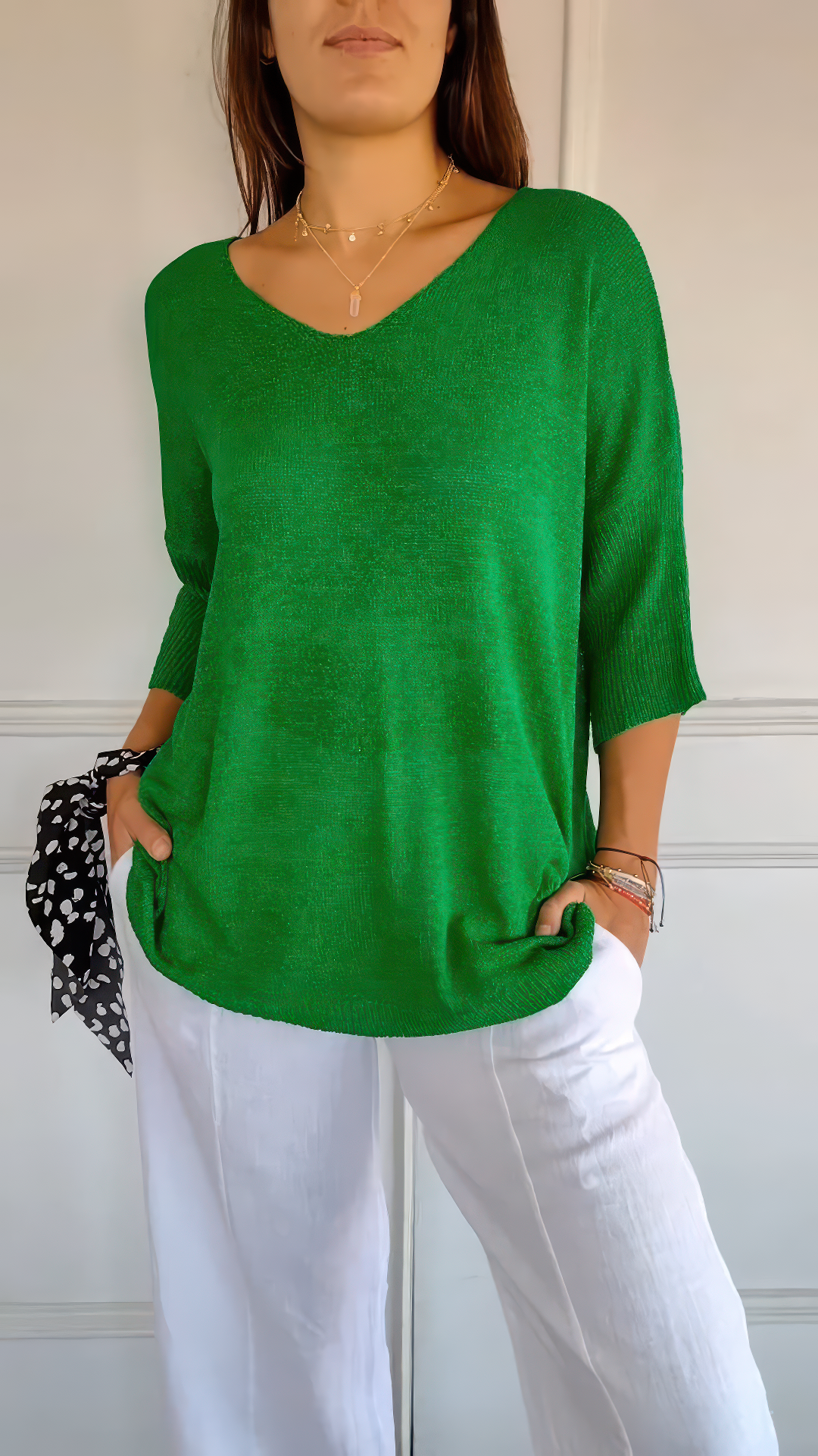Anna | Top en tricot à col en V