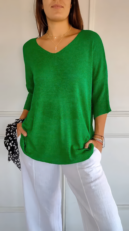 Anna | Top en tricot à col en V