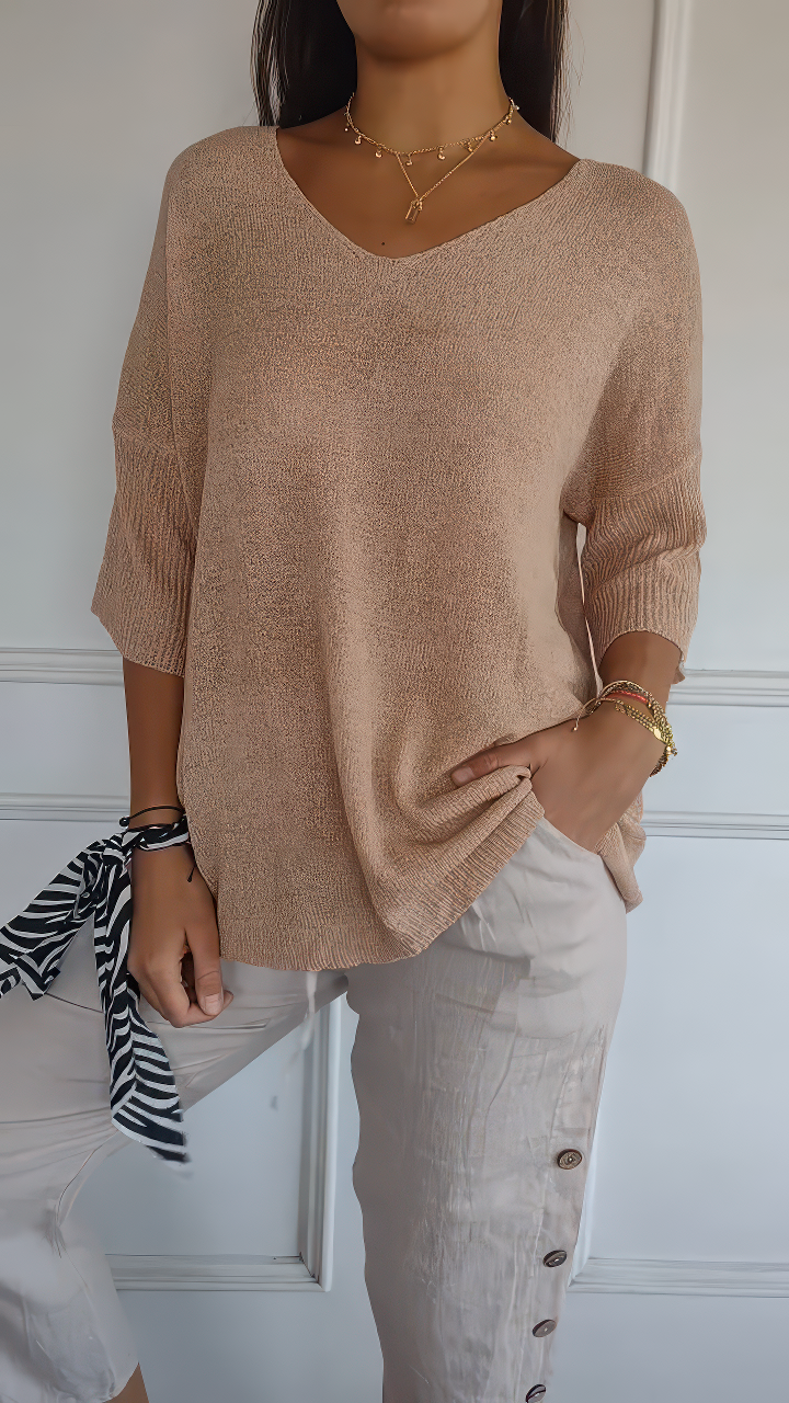 Anna | Top en tricot à col en V