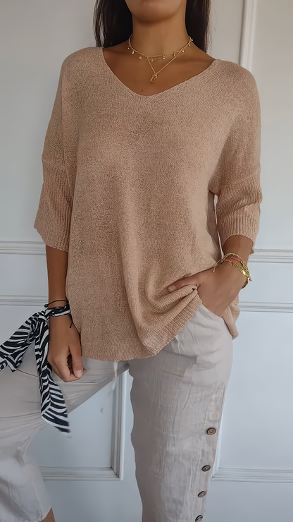 Anna | Top en tricot à col en V