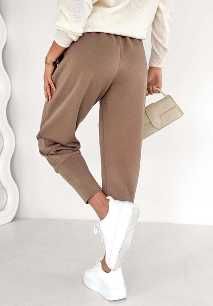 Pantalon sarouel décontracté et ceinturé pour femme