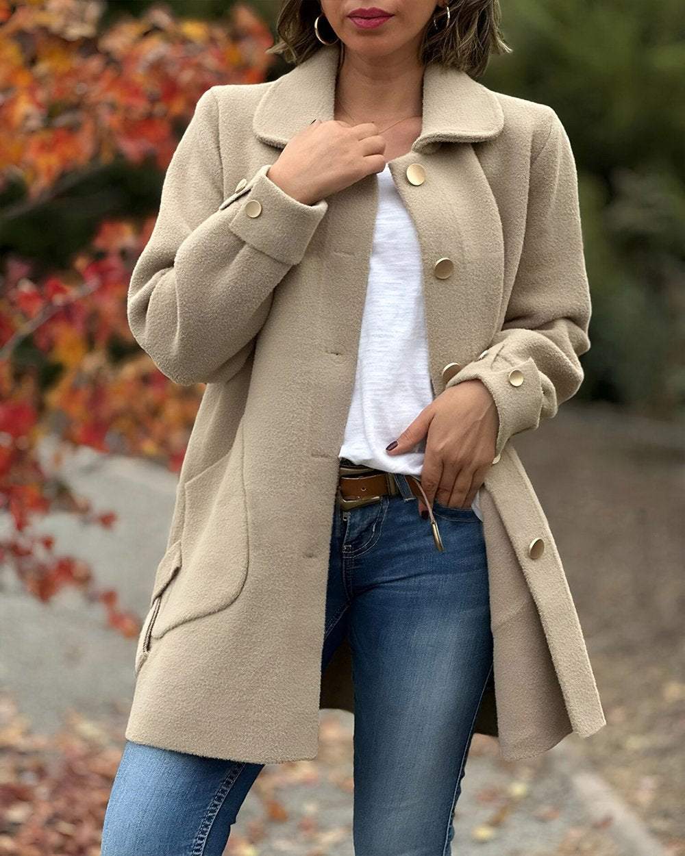 Veste élégante à nœud latéral chic pour superposition stylée
