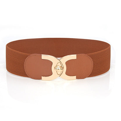 Ceinture large élastique avec décoration de fermeture