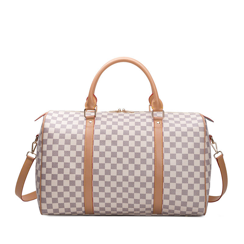 Sac de voyage en cuir à damiers
