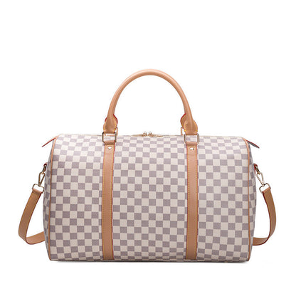 Sac de voyage en cuir à damiers