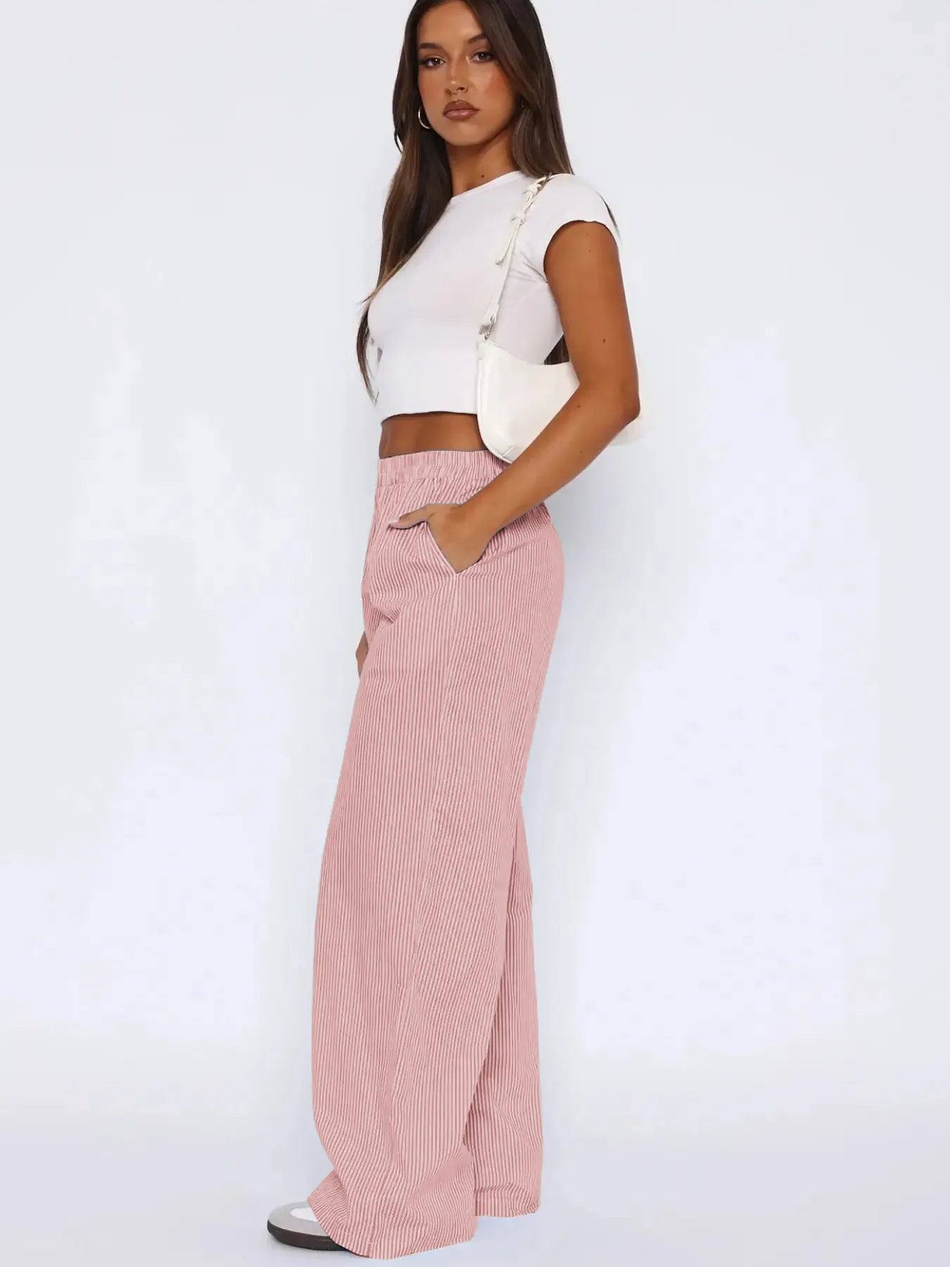 Marielle™ I Pantalon Rayé Alix - Jambes Larges avec Poches