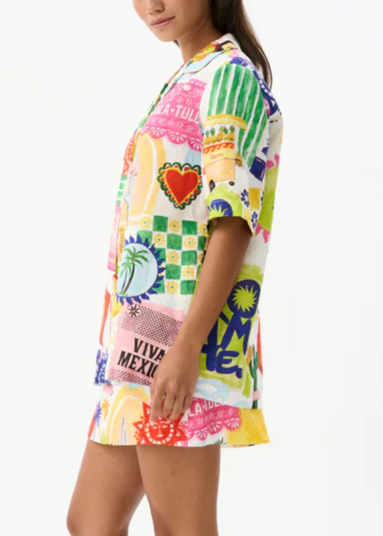 Alice Leroy® | Ensemble d'été en coton deux pièces avec chemise imprimée à la mode et jupe