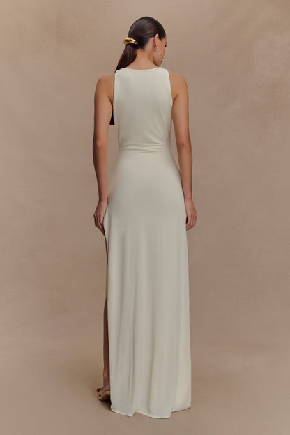 Robe longue moulante à perles