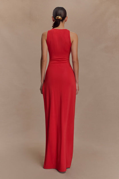 Robe longue moulante à perles