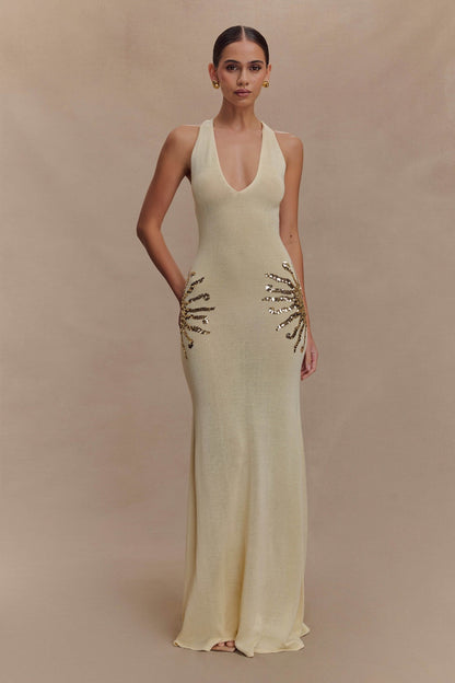 Robe longue en maille Ellington avec sequins