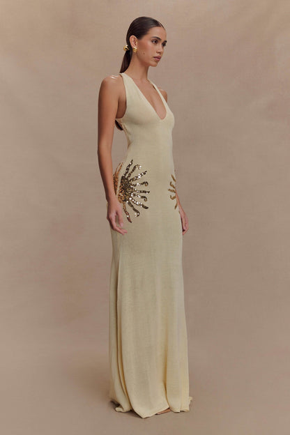 Robe longue en maille Ellington avec sequins