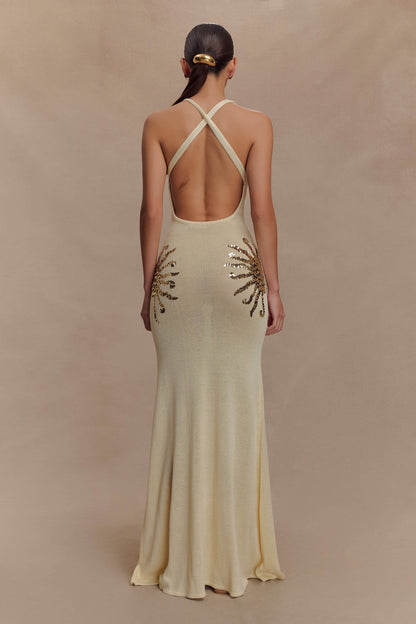 Robe longue en maille Ellington avec sequins