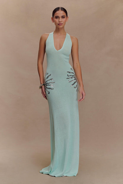 Robe longue en maille Ellington avec sequins