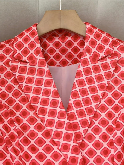Ensemble blazer à revers et pantalon évasé pour femme chic