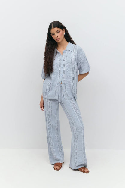 Ensemble à rayures au crochet