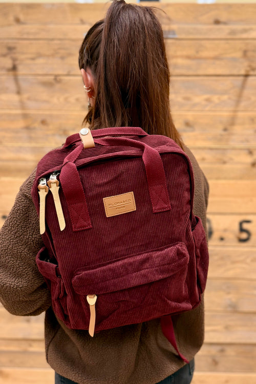 Sac A Dos Gadja Velours Bordeaux