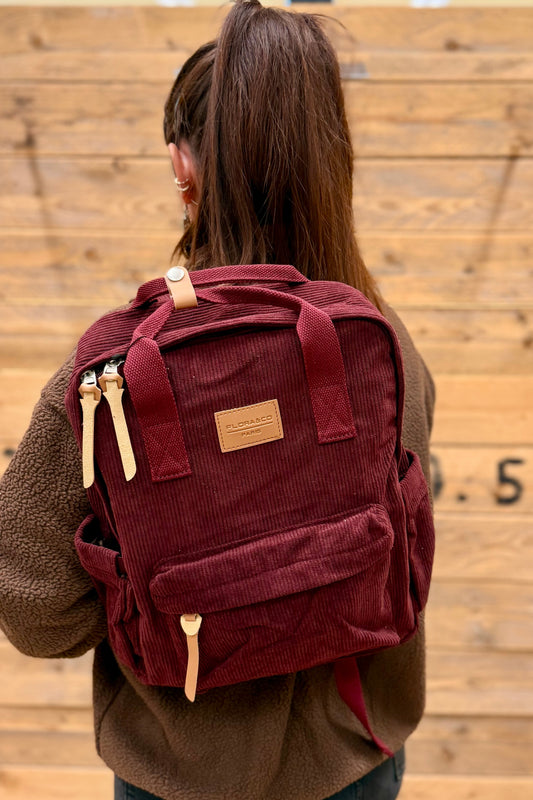 Sac A Dos Gadja Velours Bordeaux