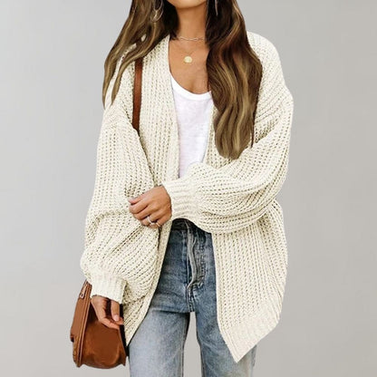 Cardigan ample en maille douce à manches évêques