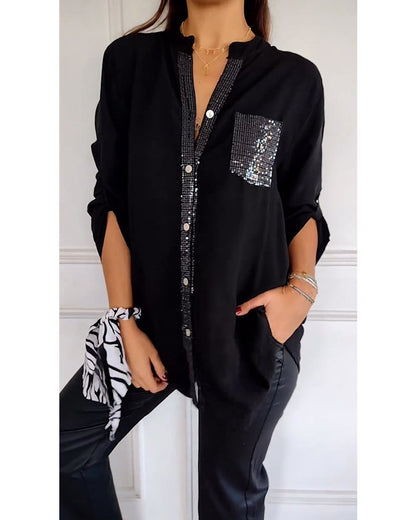 Chemise Décontracté En Paillettes