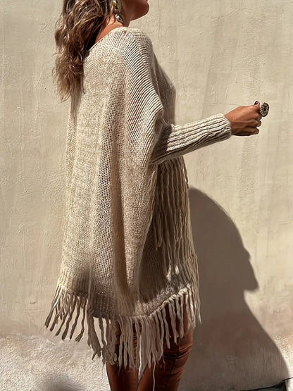 Robe pull à franges boho vintage