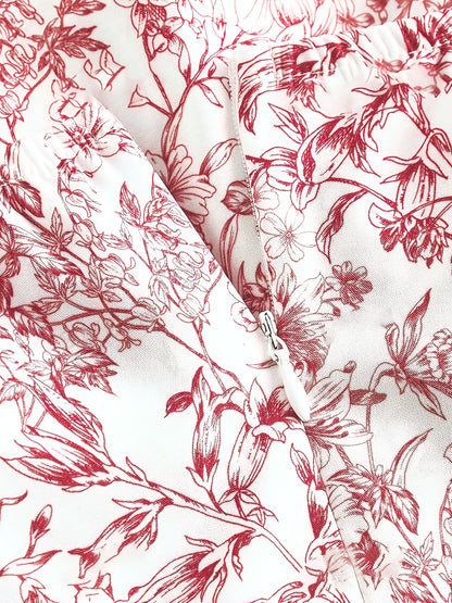 Robe Mini Florale à Col Halter et Empiècement Pour Femme