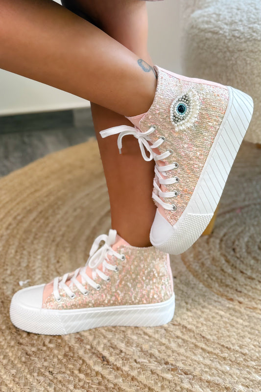 Style Converse Compensée "Oeil" Rose
