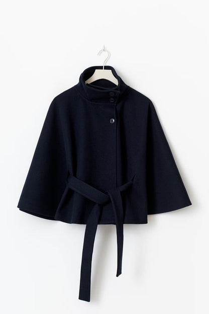 Veste cape à ceinture